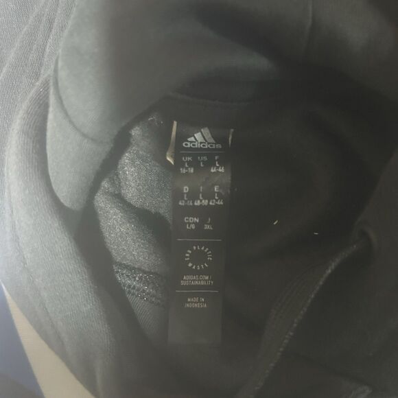 Adidas Black Hoodie Sweatshirt Grow Through What You Go Through Floral Sleeves L - Picture 16 of 16